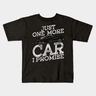 Just One More Car I Promise Gear Head Auto Mechanic  Funny Car Lover Gift Kids T-Shirt